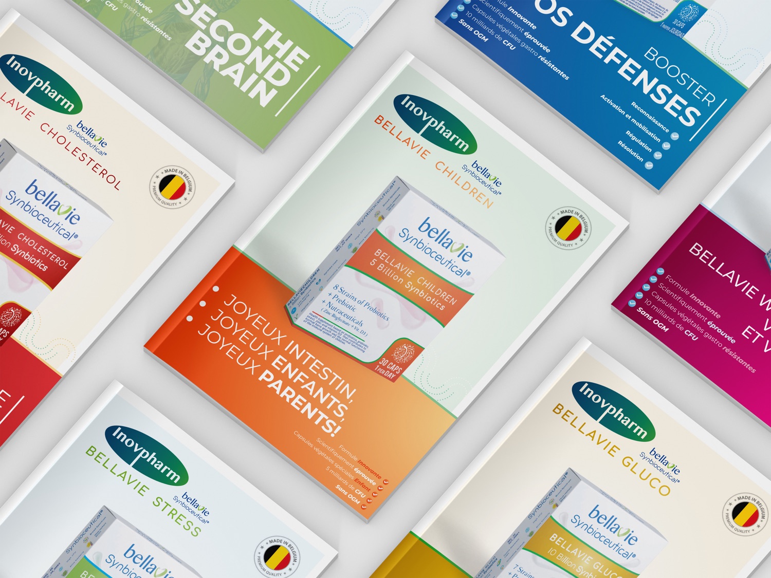 InovPharm — Bellavie synbiotic packaging system across a dozen SKUs
